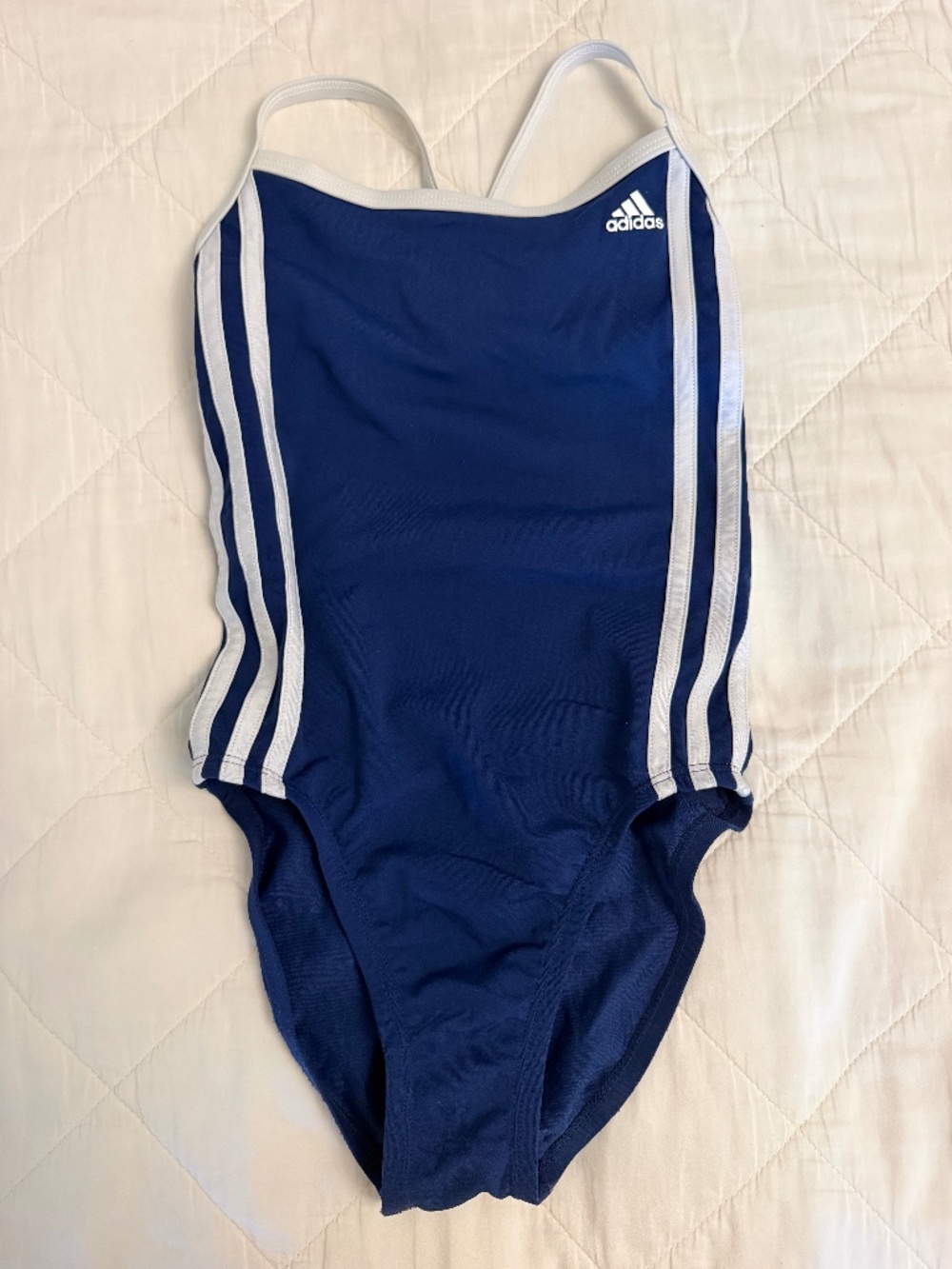 Adidas 3 stripes girls size 24 racer back swimsuit